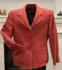 Vintage Stefanel Women Pink Wool 3 Button Jacket Coat Size 44 Italy Excellent