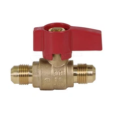 Midline Valve Premium Brass Gas Ball Valve with Flare Connections 3/8 in-1/2 in