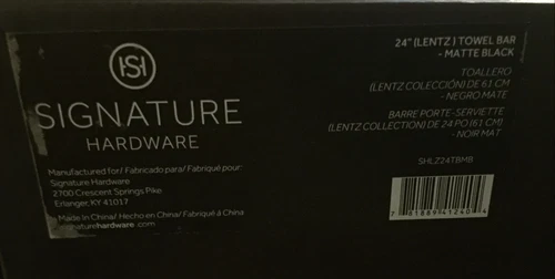 Signature Hardware SHLZ24TBMB Lentz 24" Towel Bar 466397 - Matte Black - Picture 2 of 2