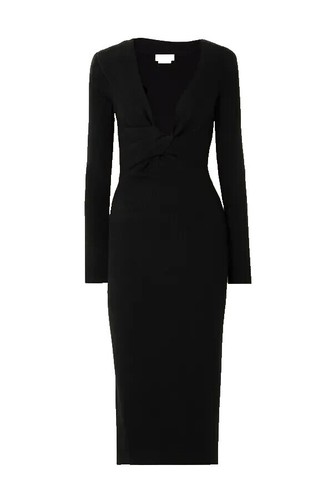 alexander mcqueen tailored crepe midi dress Alexander Mcqueen Women's Cami Pleated Knit Minidress - Black