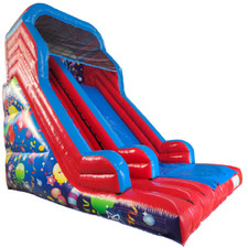 BBOL-037-25x15x20ft-Under 12ft platform/MEGA SLIDE - PARTY TIME - RED AND BLUE 