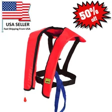 50% off Absolute Outdoor A/M-33 Inflatable Life Jacket or Co2 Reaming- Red