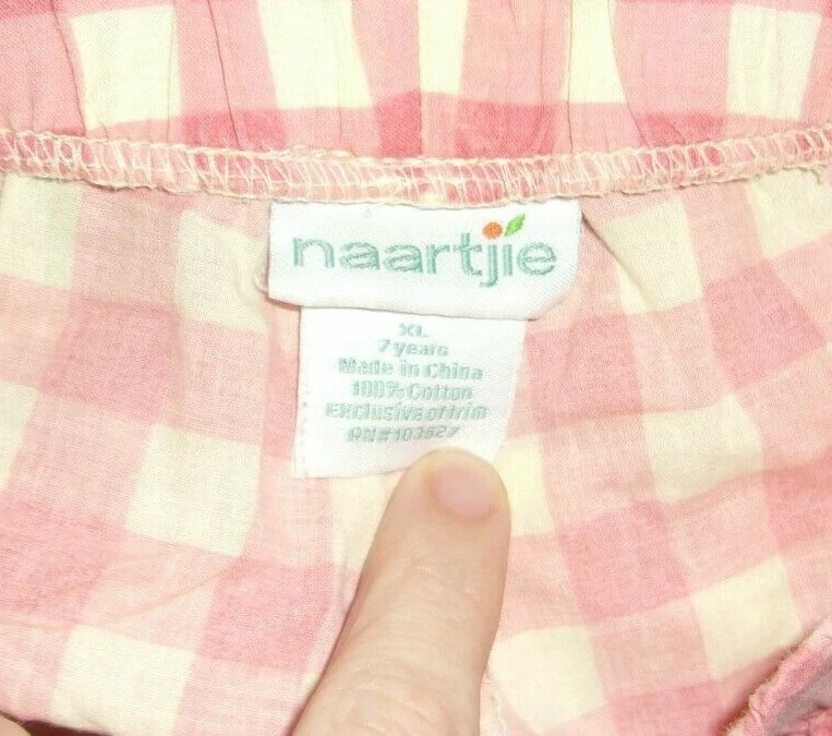 Pantalones Naartjie Boutique Rosa Amarillo Cuadros Cintura Elástica XL 7 Años Foto 4 de 4