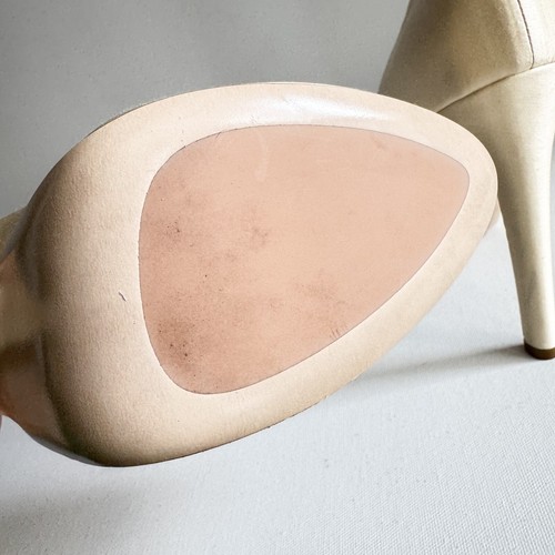 Miu Miu Champagner Satin Klassische Plateau Heels Hochzeit 40,5 NEU - Bild 10 von 11