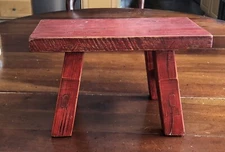 ANTIQUE PRIMITIVE WOOD PEGGED EARLY ASIAN SCHOOL STOOL CHAIR SEAT FOOT REST