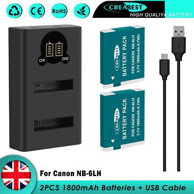 2x NB-6LH Battery Charger For Canon PowerShot SX530