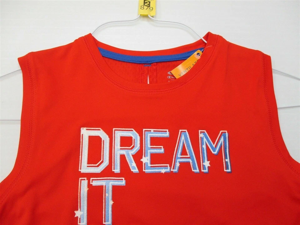Nueva Camiseta sin Mangas CHAMPION Niña Talla S Atlética DUO DRY Asimétrica Roja #TY2879 Foto 2 de 4