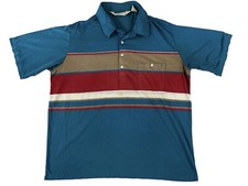 VTG Arnold Palmer Golf Blue Striped Short Sleeve Polo Sz XL