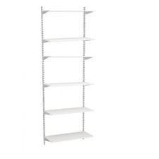 Kit scaffalature bianche a doppia fessura - H1980 mm - 6 ripiani