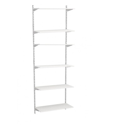 White Twin Slot Shelving Kit - H1980mm - 6 Shelves