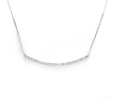 0.35Ct Stunning 14K Solid White Gold Diamond Necklace