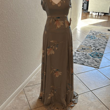 Show Me Your Mumu XXS Jen Maxi Dress Floral Iris Print Open Back Bridesmaid NWT