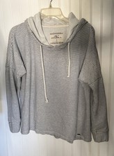 O'Neill Striped Long Sleeve Pullover Unisex Blue and White Hoody Size M