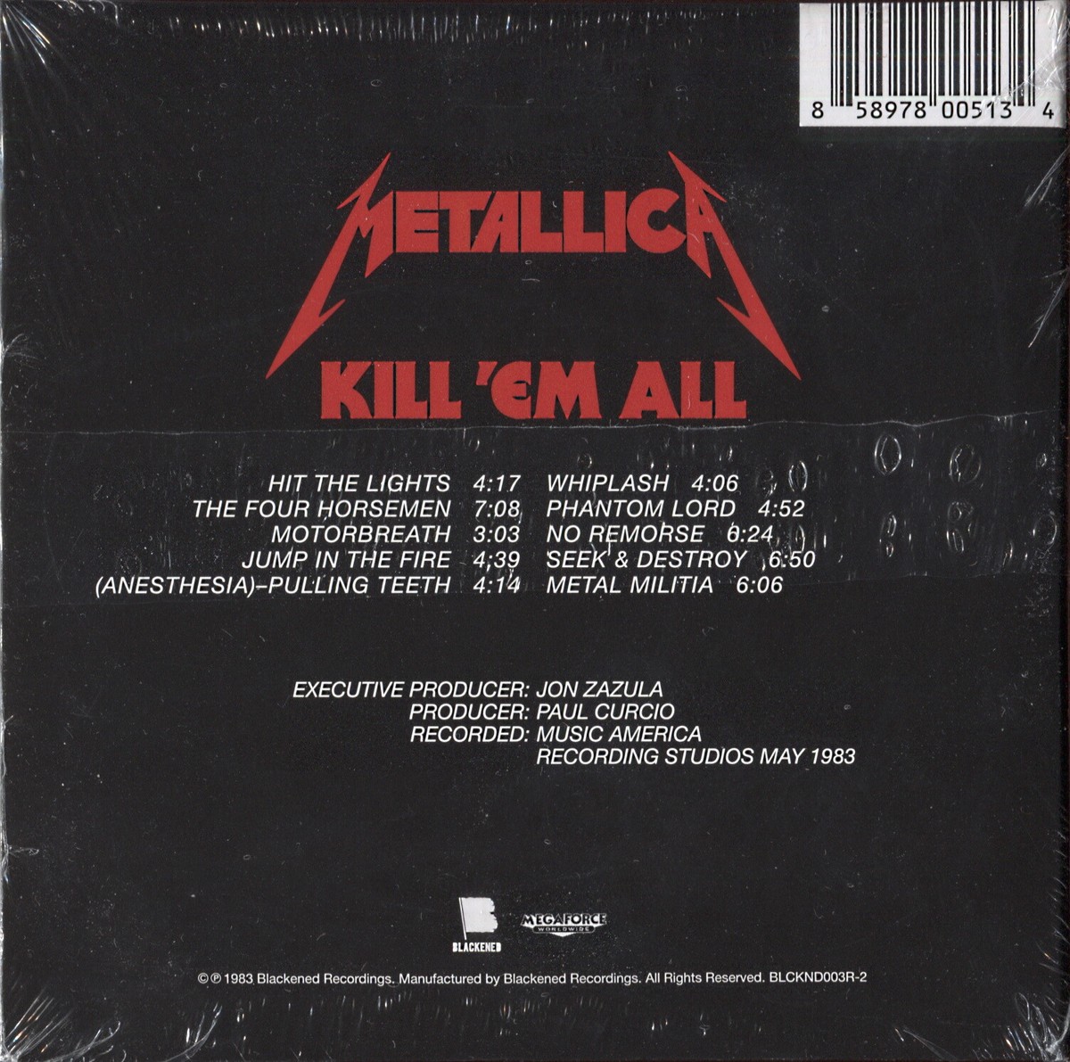 METALLICA Kill 'Em All (Remastered) CD The Four Horsemen SEEK