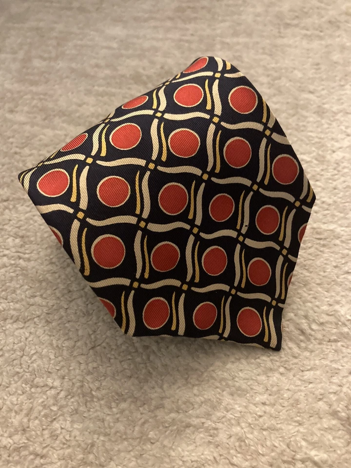 Corbata de seda pura aquascutum of london roja a lunares para hombre hecha en Inglaterra Foto 2 de 4