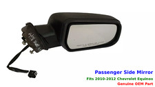 2010–2012 Chevrolet Equinox Passenger Side Power Mirror OEM Black 20858708