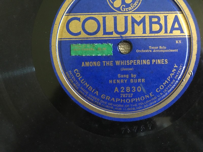 Victrola Record Among The Whispering Pines By Henry Burr Columbia A2830