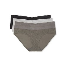 Warners Blissful Benefits Dig-Free Comfort Waist Cotton with Lace Hipster 3 Pack