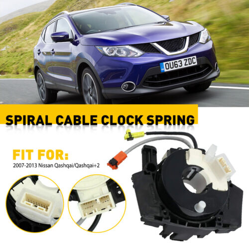 Car Squib Clock Spring Sensor Spiral Cable 2 Plugs For Nissan Qashqai 2006-2013 - Afbeelding 1 van 9