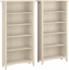 Bush Furniture Salinas 5 Shelf Bookcase - Set of 2 | Large Open Bookcase with 5