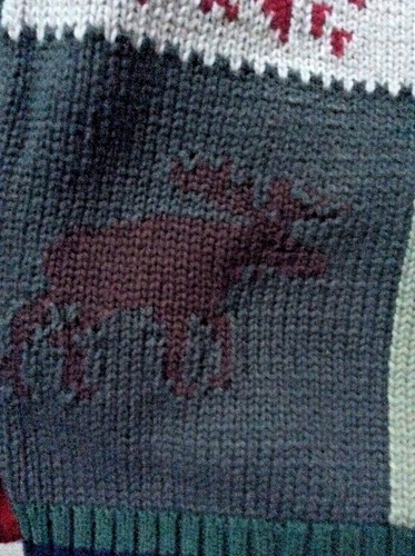 Deer MOOSE PINE TREE Snowflake BOYS Fall Winter PERU COTTON Sweater 7 4/5 CLAVER - Picture 7 of 7