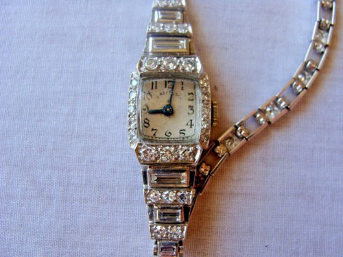 ART DECO 1920'S LADY ELGIN DIAMOND WRIST WATCH  - Picture 2 of 12