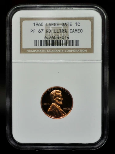 1960 Large Date NGC PF67RD Ultra Cameo Lincoln Cent [011DUD]