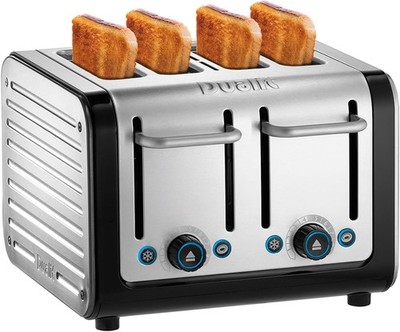 46505 Architect 4-Scheiben-Toaster | Gebürsteter Edelstahl mit schwarzem Rand | Extr