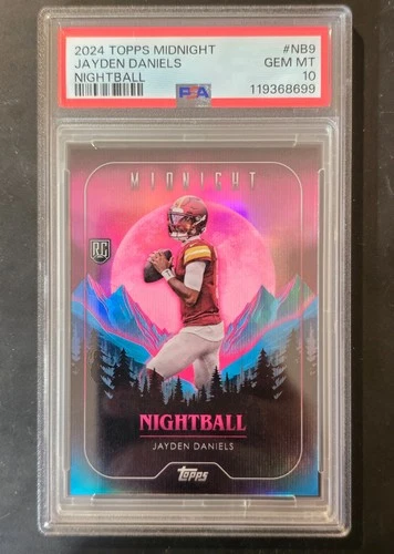 🔥 2024 TOPPS MIDNIGHT JAYDEN DANIELS #NB9 NIGHTBALL ROOKIE RC GEM MINT PSA 10