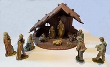 Krippe Josef Filser mit Figuren und Stall Vintage