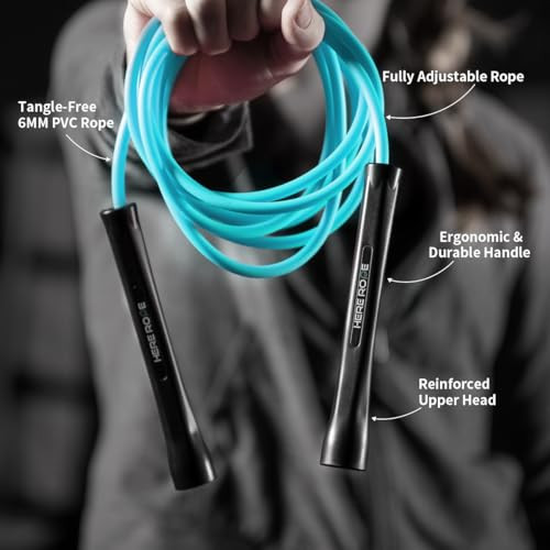 Hererope 6MM PVC Jump Rope for Men & Women Fitness, Speed, Tricks ...