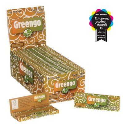 1 Box (50x) Greengo Extra Thin Classics Kurzformat unbleached short Papers