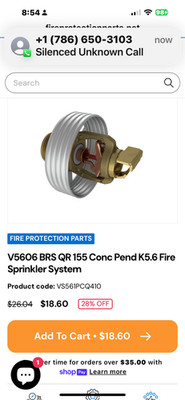 V5606 BRS QR 155 Conc Pend K5.6 Fire Sprinkler System