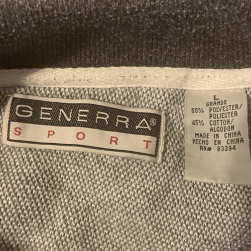 Generra Sport Sweater Men Large Gray Colorblock Stripe Waffle Knit Retro 80s 90s - Picture 9 of 19