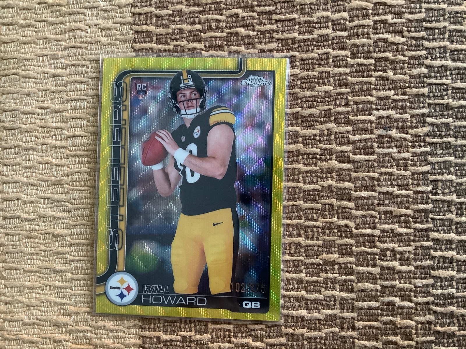 2025 Topps Chrome Will Howard Yellow Wave Refractor /275 RC #321