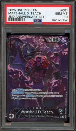 One Piece CCG Marshall.D.Teach 2nd Anniversary Set OP09-081 PSA 10 Gem Mint