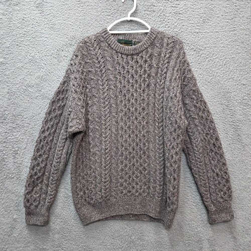 Doogan Donegal Sweater Mens Large Wool Cable Knit Ireland Aran Fisherman VTG - Image 1