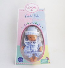 Vintage 1997 Corolle Mini Calin Bleu Baby Doll 8" Blue Eyes Outfit Soft Body NIP