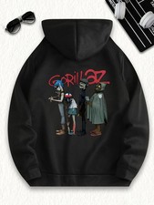 Men'S New Arrival Gorillaz Anime Character Hoodie - Vibrant Blue Graphic Print S