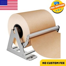 12 Inch Paper Roll Dispenser and Cutter - Heavy-Duty Wall Mountable, Non Slip