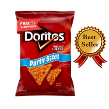 Doritos Nacho Cheese Tortilla Chips, Party Size, 14.5 oz Bag