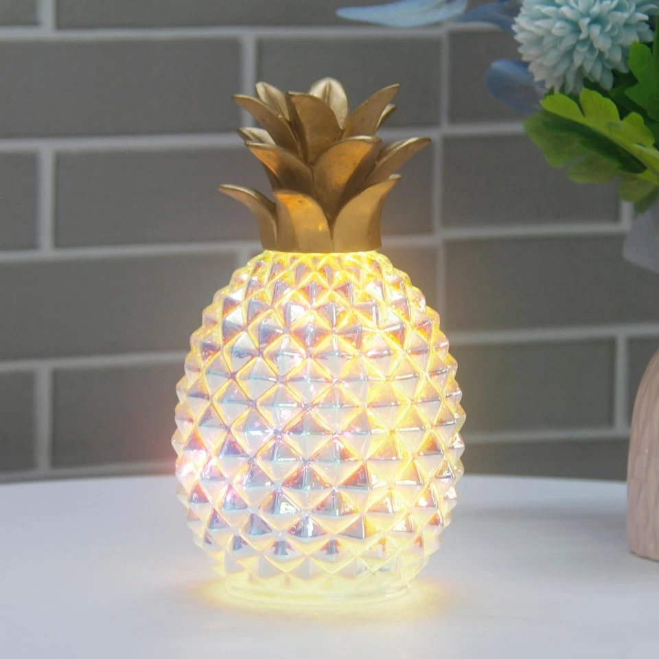 Mercury Glass Pineapple Lamp with Timer.Pineapple decortions Lights,Glass Tab... - Image 4 of 4