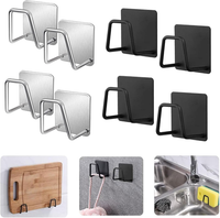 8 StüCk Schwammhalter KüChe SpüLbecken Organizer Schwarzer HäNgend Schwammhalter