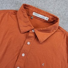 Criquet Polo Shirt Men's L Short Sleeve Burnt Orange Slim Fit 4 Button