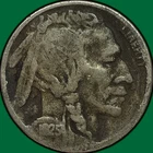 1925-S Buffalo Nickel Fine F Coin, Rim Nick #32348