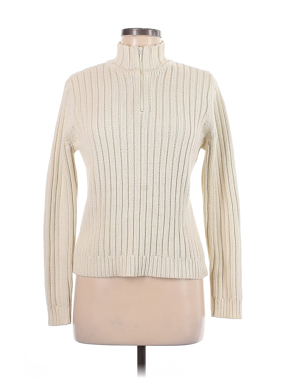 Caslon Women Ivory Turtleneck Sweater M