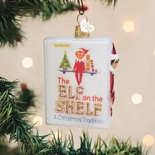 Old World Christmas The Elf on Shelf Book Glass the 