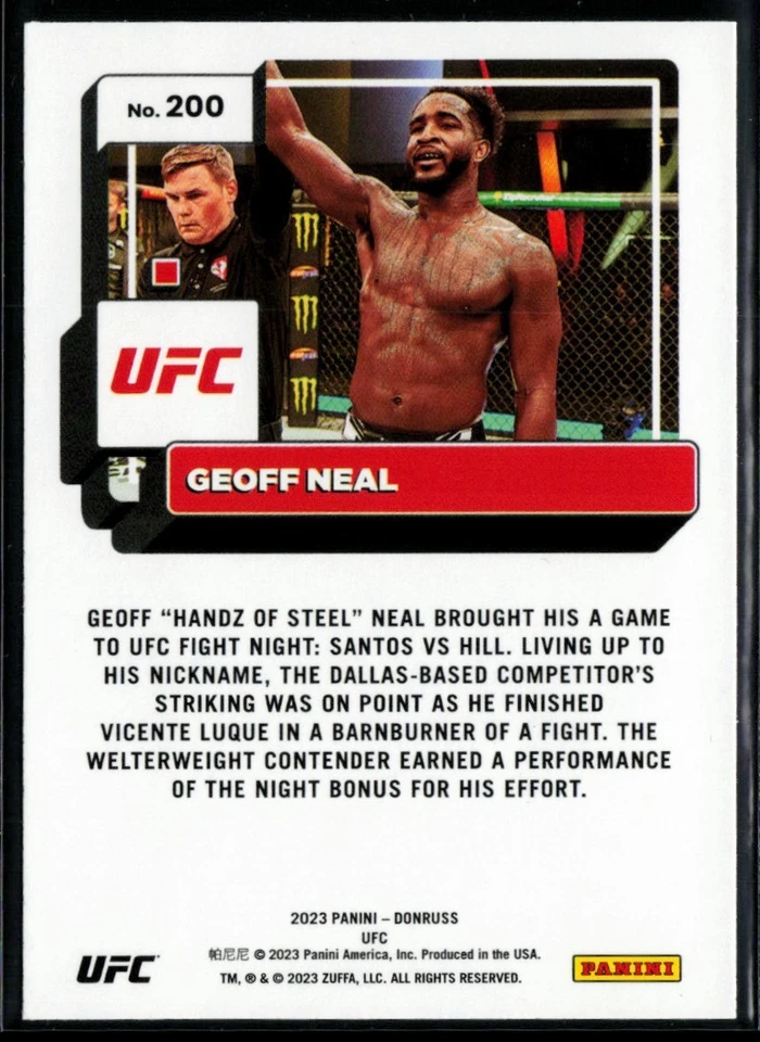 2023 Donruss UFC Purple Flood #200 Geoff Neal - Image 2 of 2