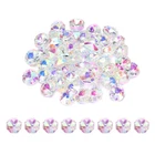 50Pcs 14mm 1 Hole K9 Crystal Octagon Glass Chandelier Beads, AB Color