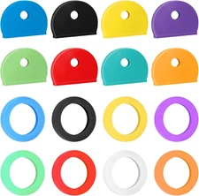 16 PCS Key Cap Covers in 8 Assorted Colors for House Key Label Tags Label ID